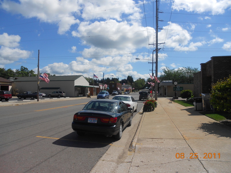 Eau Claire, MI Main Street in Eau Claire, looking east from the