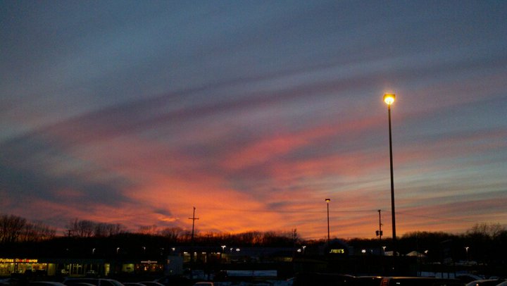Portage, MI: Portage sunset as seen from Meijer's parking lot along Westnedge Ave.