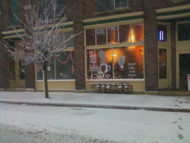 Redkey, IN: High Spirits Cafe, Gray Hotel, NW corner of High St. and RT 1,