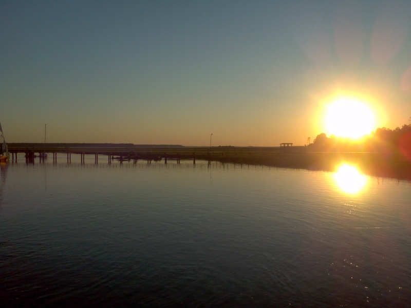St. Marys, GA: Sunset over the waterway.