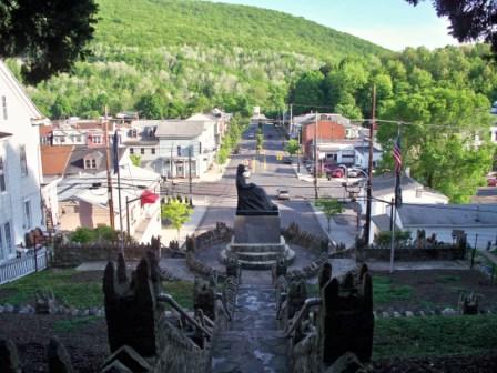 Ashland, PA: Behind the Mother's Memorial looking towards Rt. 61 South at 3rd St. & Hoffman Blvd.