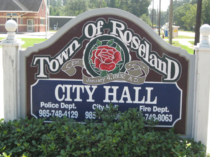 Roseland, LA: Welcome to Roseland, LA sign