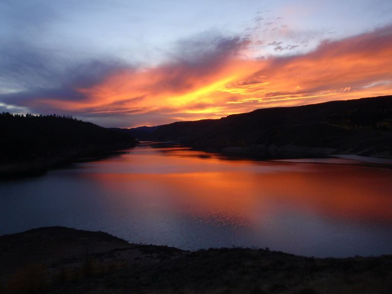 Mountain Home, ID: Sunset over Anderson Ranch Reservoir