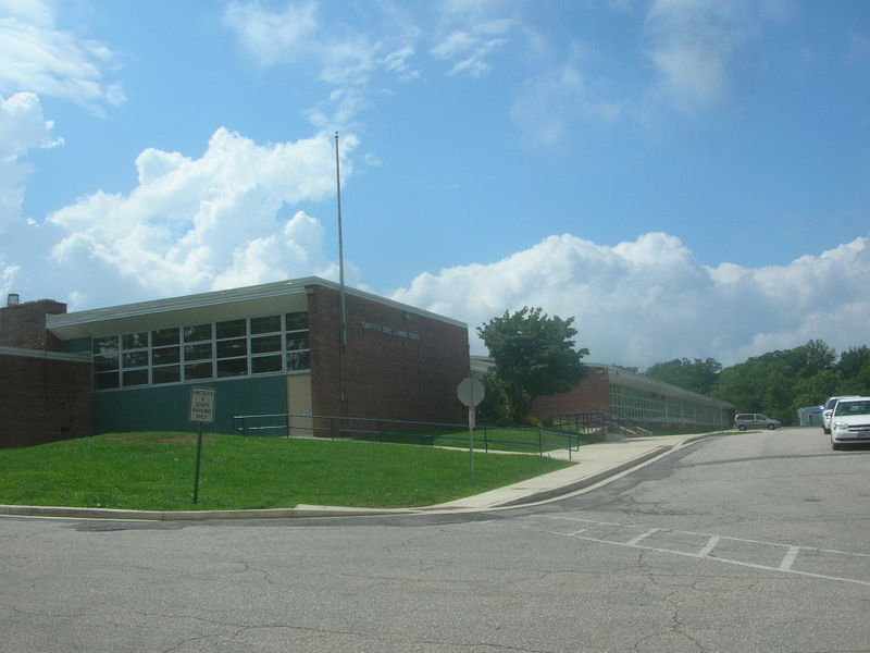 Lochearn, MD: Campfield Elementary School, Alter Street, Lochearn, opened 1954, photo 2011