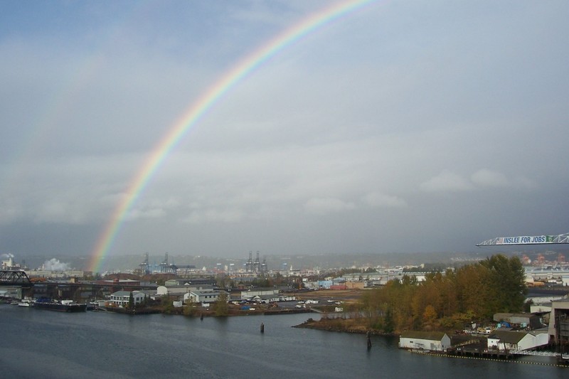 Tacoma, WA: Port of Tacoma topped with a rainbow