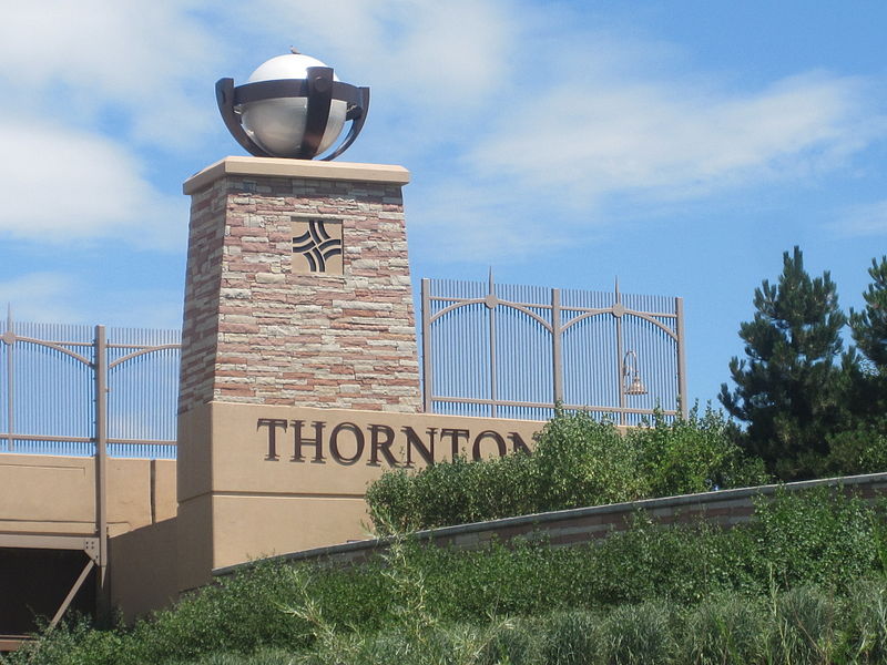 Thornton, CO: Thornton welcome sign along I-25