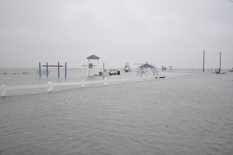 Long Neck, DE: Super Storm Sandy playground under water