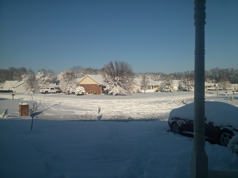 Ward, AR: beautiful christmas snow day from the porch in Ward