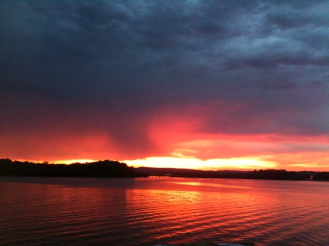 London, AR: This is a sunset I took of the lakeside off of london