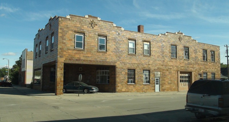 Atkinson, NE: This is one of the old car garges of the 1950, but a very classic old building in downtown Atkinson.