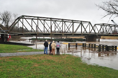 Surgoinsville, TN: New Bridge Construction Flooded, Holston River.