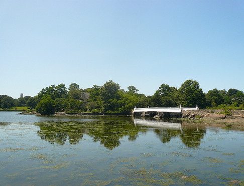 New Rochelle, NY: Red Bridge at Premium Mill Pond