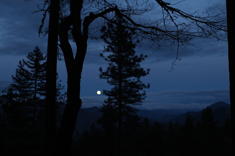 Williams, OR: Full moon from Pennington Mountain home