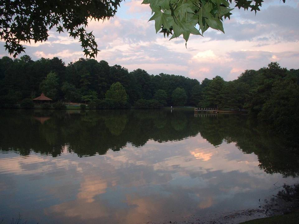 Peachtree City, GA: Huddleston Pond At Sundown in Peachtree City, GA