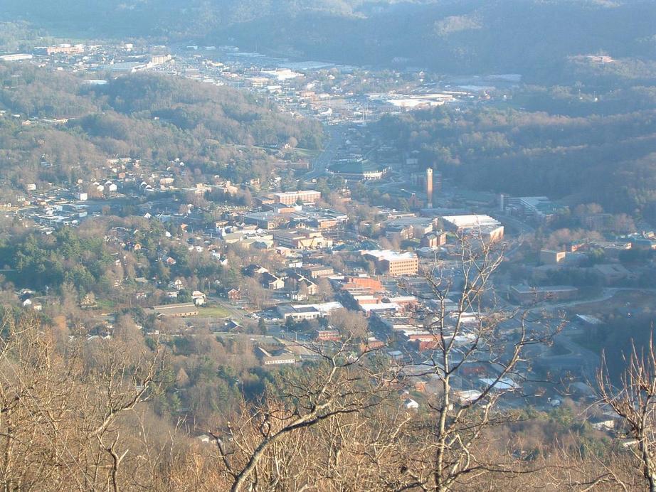 Boone, NC: Town of Boone viewed from Rich Mountain (November 2003)