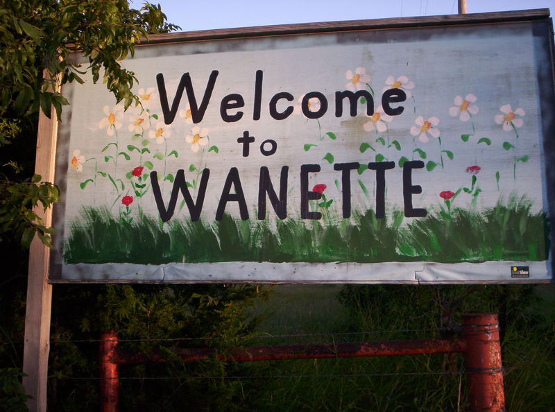 Wanette, OK: welcome to wanette, oklahoma sign