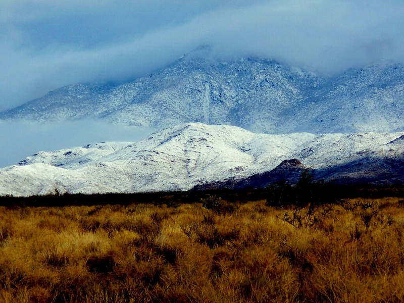 Golden Valley, AZ: snow on the Cerbat Mountains