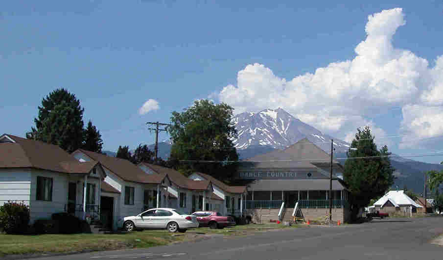 McCloud, CA: McCloud with Mt. Shasta in Distance