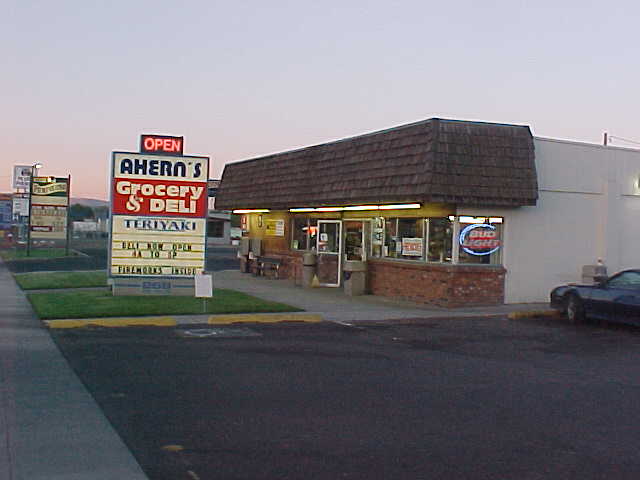 Madras, OR: Ahern's Grocery welcomes travelers.