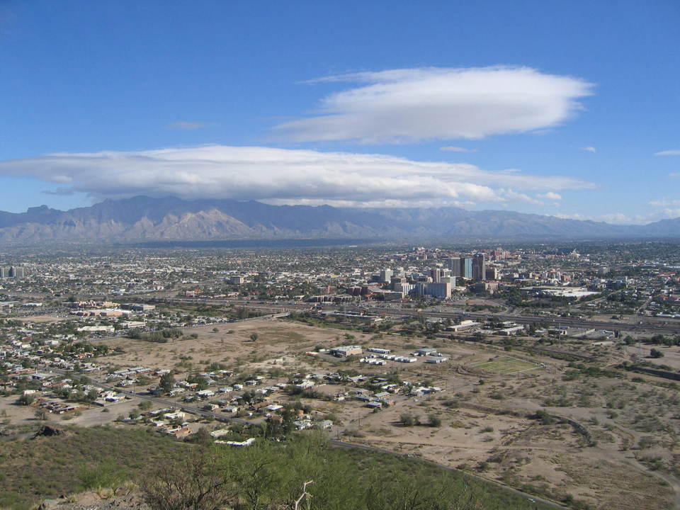 Tucson, AZ: Downtown Tucson from "A peak" looking North