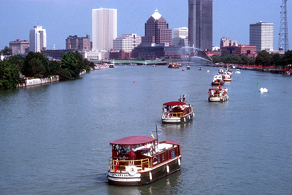Rochester, NY: Genesee River and Rochester Skyline
