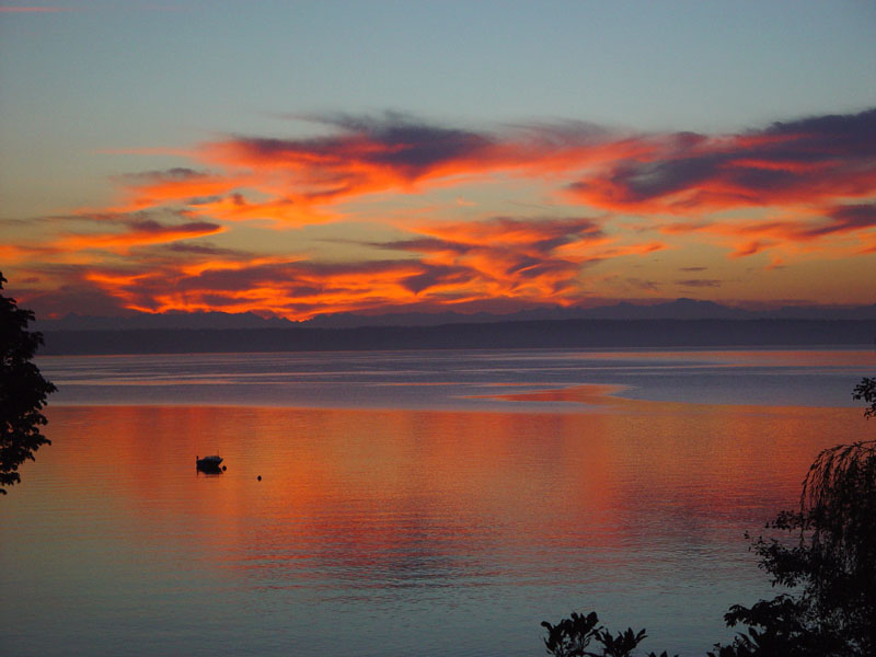 Suquamish, WA: Sunrise from Agate Passage-Suquamish