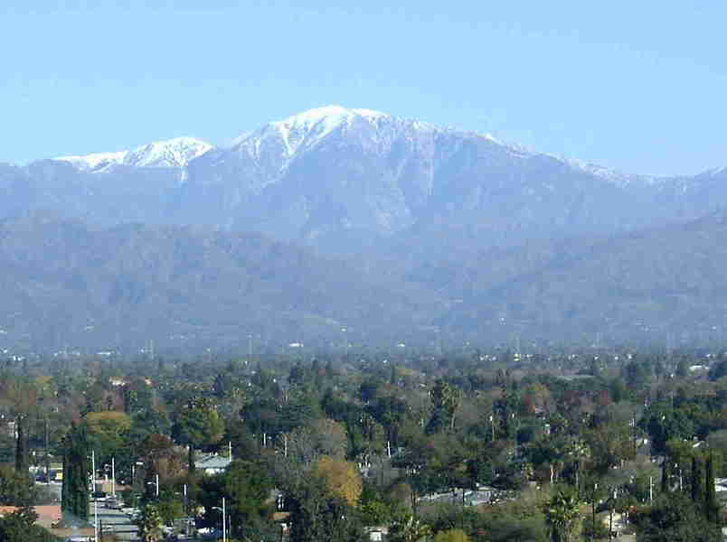 Baldwin Park, CA: Looking torward Mt.Baldy and San Antonio Moutains from B.P.