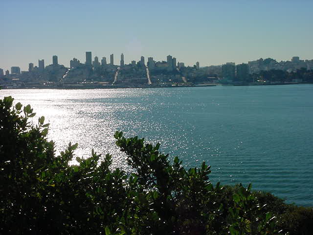 San Francisco, CA: view over San Francisco city from alcatraz island