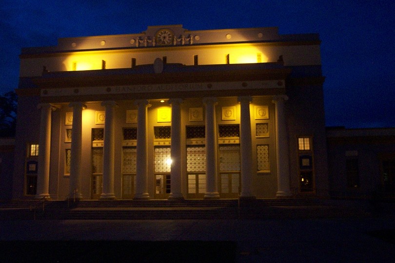 Hanford, CA: Civic Auditorium at night