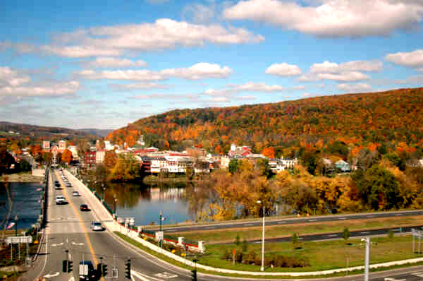 Owego, NY: View of Owego entering from from I86 looking north
