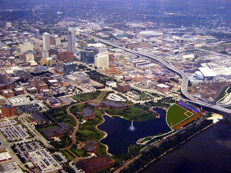Omaha, NE: Aerial photo of downtown Omaha
