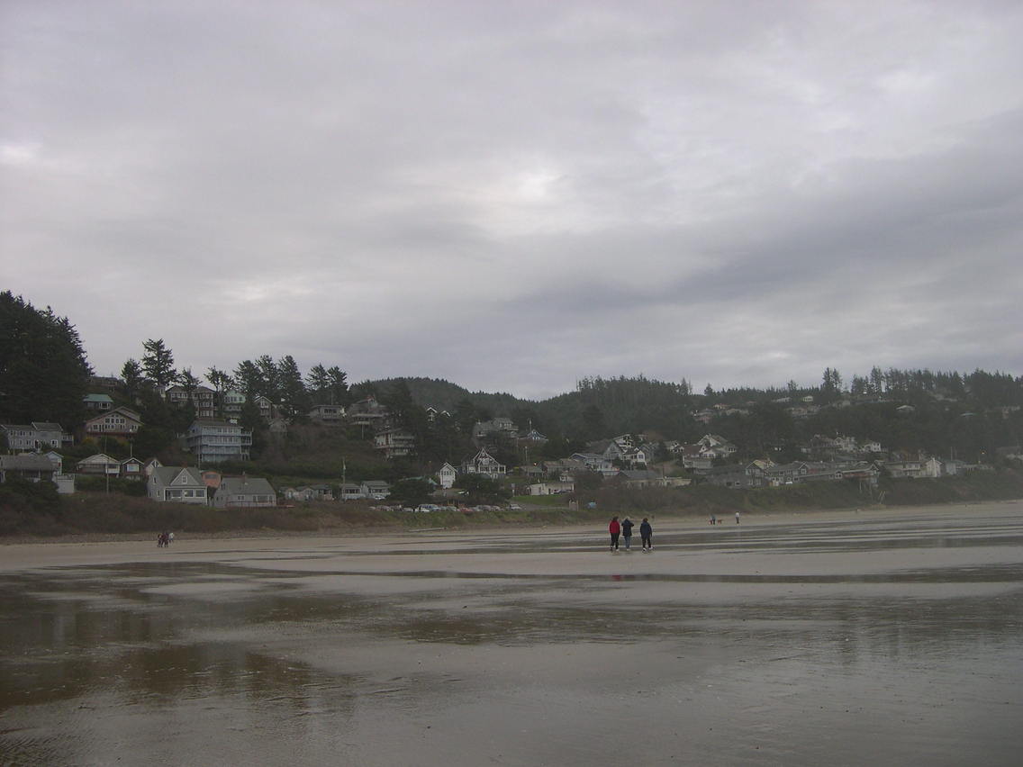 Oceanside, OR Oceanside from the ocean at low tide 01/22/05 photo