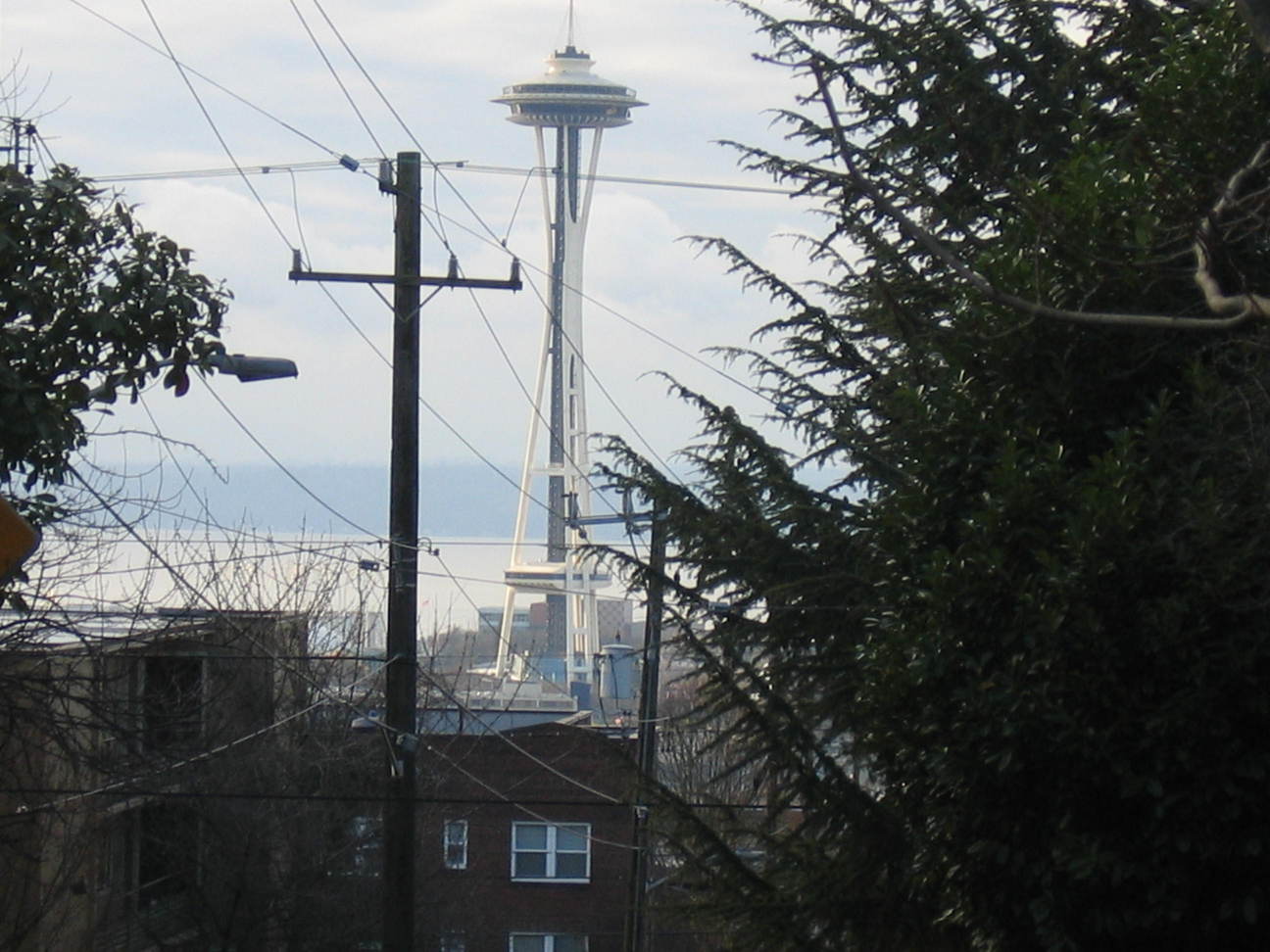 Seattle, WA: view of the space needle form capital hill