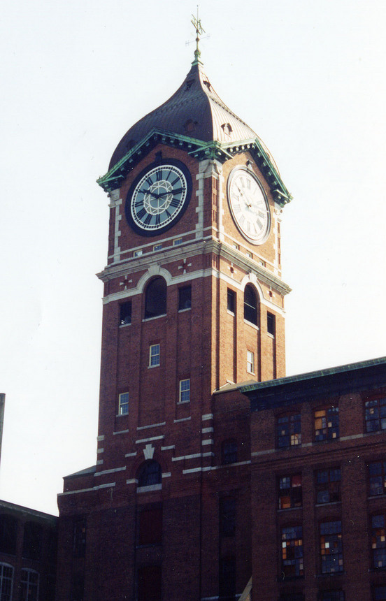 Lawrence, MA: Worlds second largest clock on the NEW BALANCE sneaker building. This clock was rebuilt within the past 15 yrs