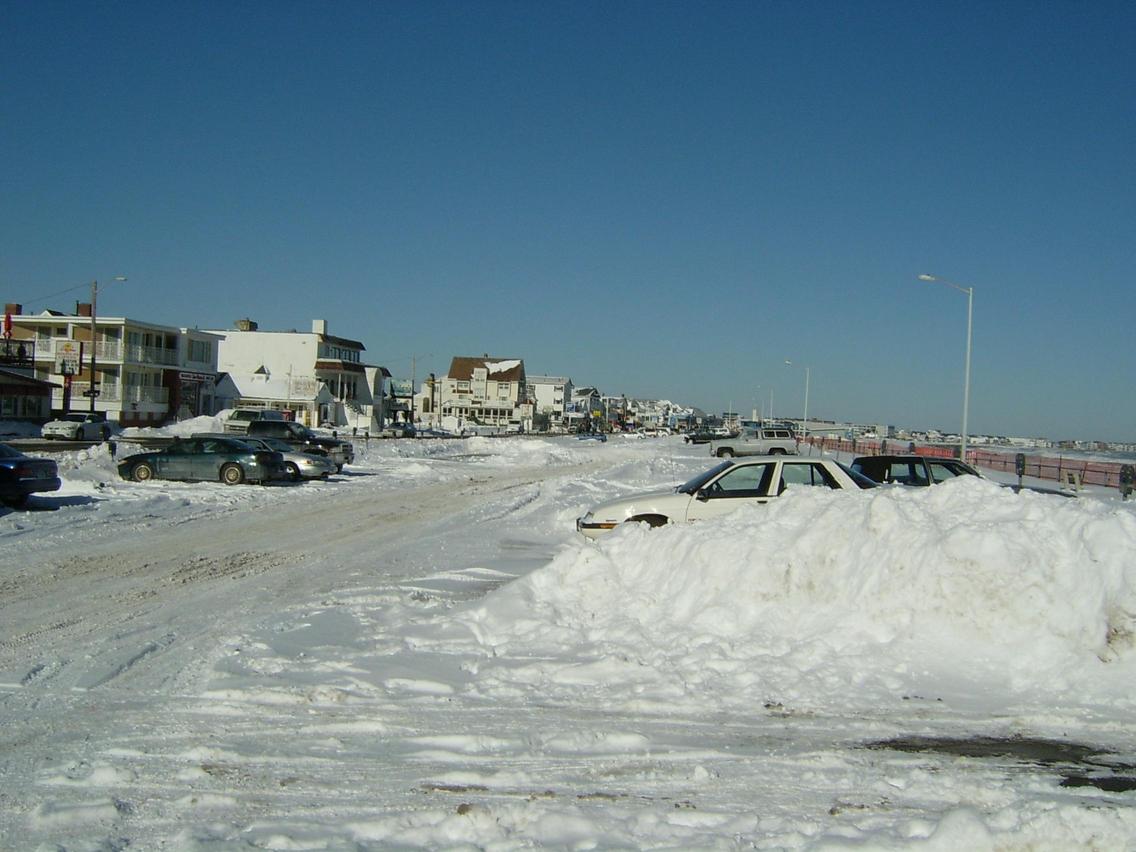 Hampton, NH: parking lot after snow storm