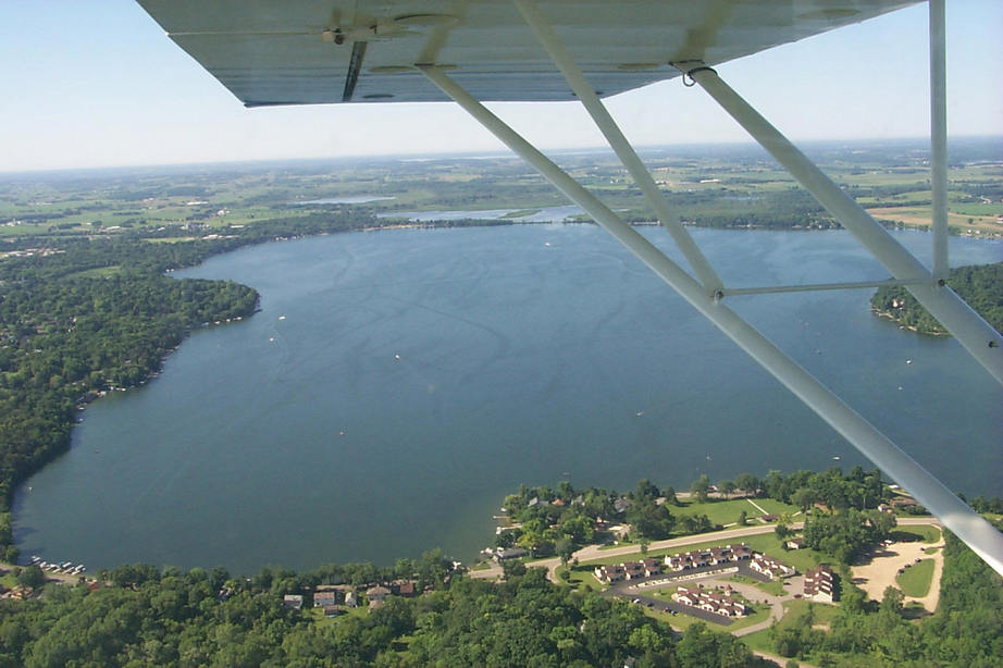 Lake Mills, WI: rock lake#2 from air