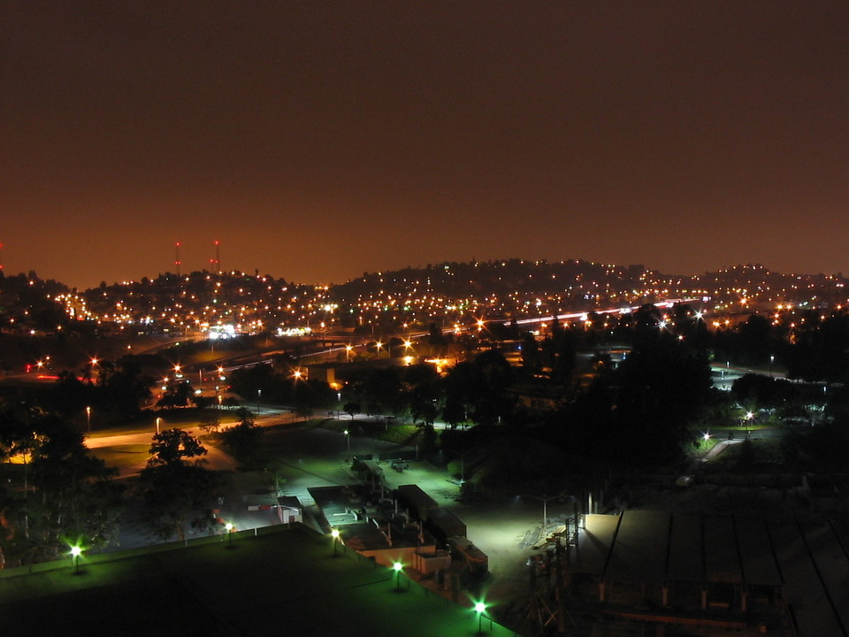 Los Angeles, CA: View of East part of Los Angeles, freeway 10. Picture taken from campus of CSULA.