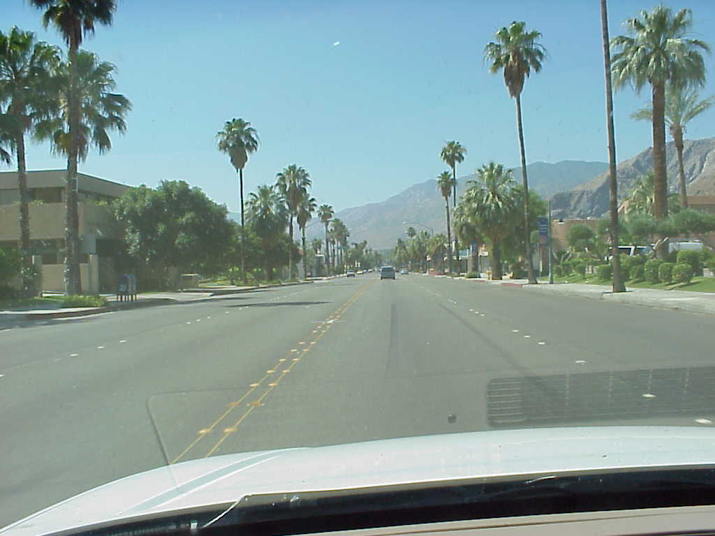 Palm Springs, CA: South on Palm Canyon, getting close to downtown