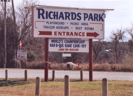 Brady, TX : Entrance to Richards Park in Brady, TX, Home of the World ...