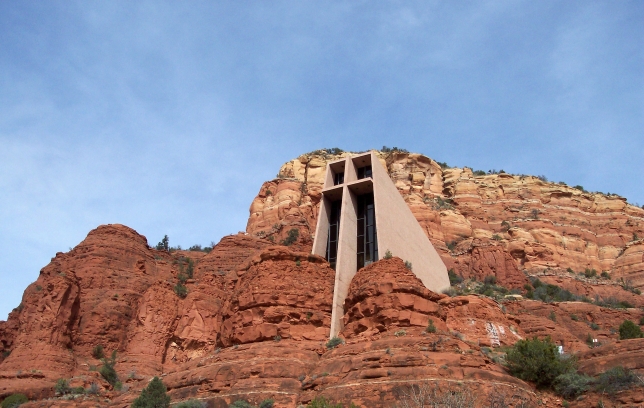 Sedona, AZ: Church of the Holy Cross built by a Frank Lloyd Wright disciple in 1956