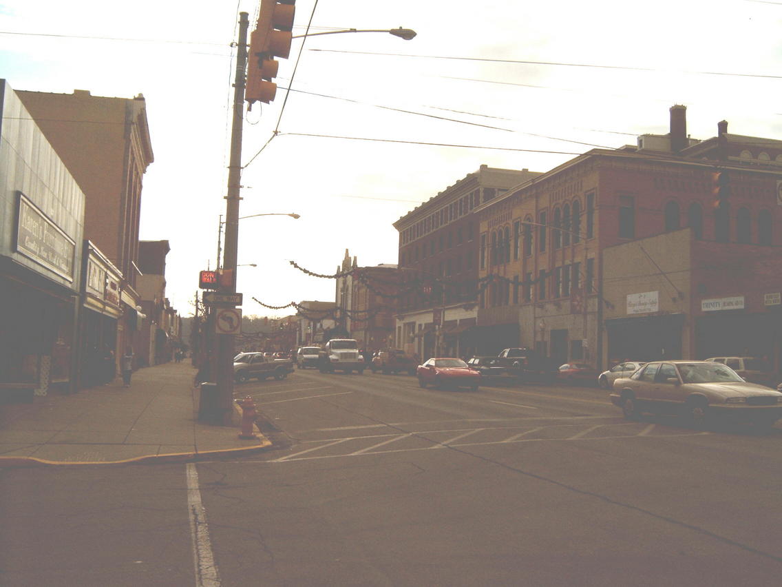 Beaver Falls, PA: 7th Ave at Carnegie Library View South taken 2003