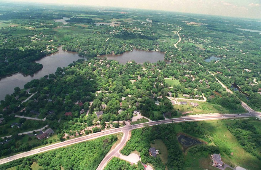 Tower Lakes, IL: Aerial View Of The Village Of Tower Lakes, IL