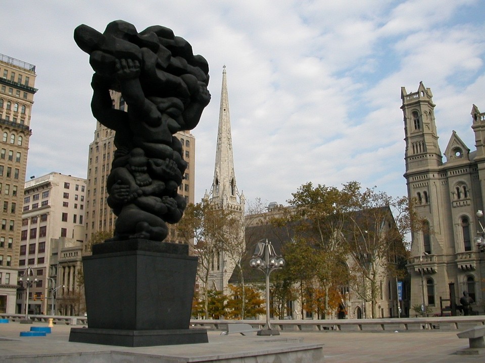 Philadelphia, PA: Art in the Municipal Building Plaza North of Philadelphia City Hall