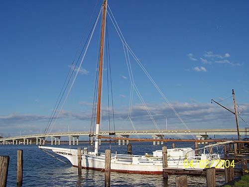 Deal Island, MD: Skipjack boat on deal island harbor
