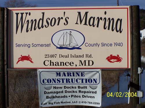 Chance, MD: Windsor Marina located in Chance, MD