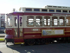 Galveston, TX: The Trolleys still run on the island.
