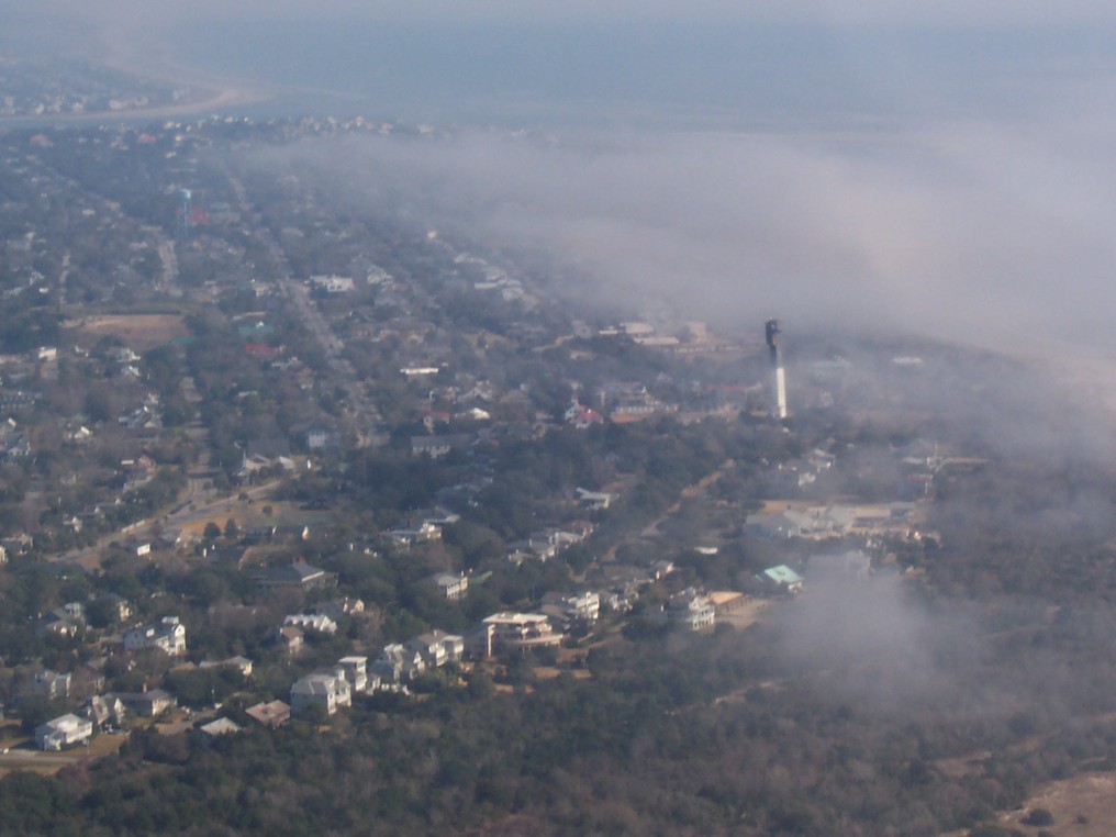 Sullivan, SC: foggy day, lighthouse