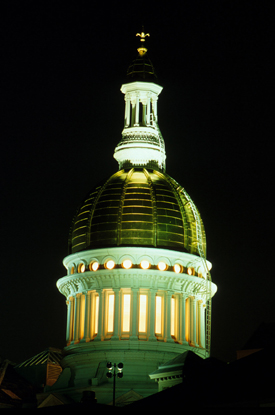 Trenton, NJ: New Jersey State House Dome in Trenton (NightTime)