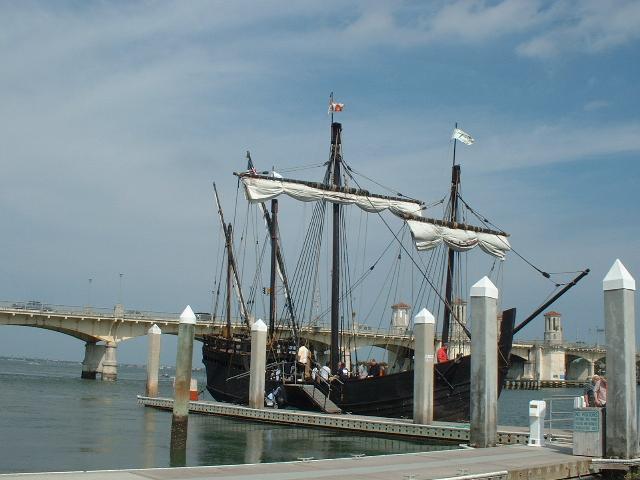 St. Augustine, FL: The "Nina" in port on tour