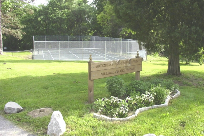Bel-Ridge, MO: This is the entrance to Gutknecht Arrowhead Park showing new tennis court